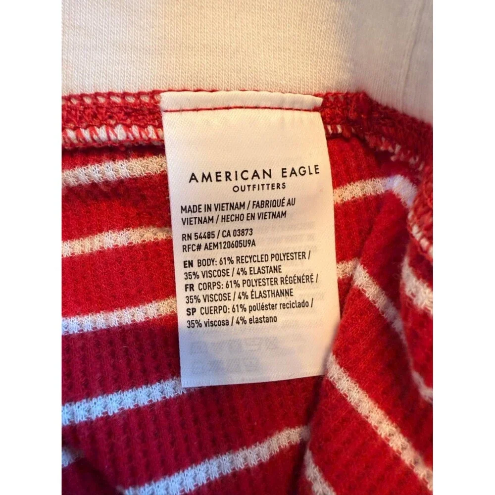 American Eagle Striped Pajama Joggers Red White Thermal Lounge Pants Women’s XL